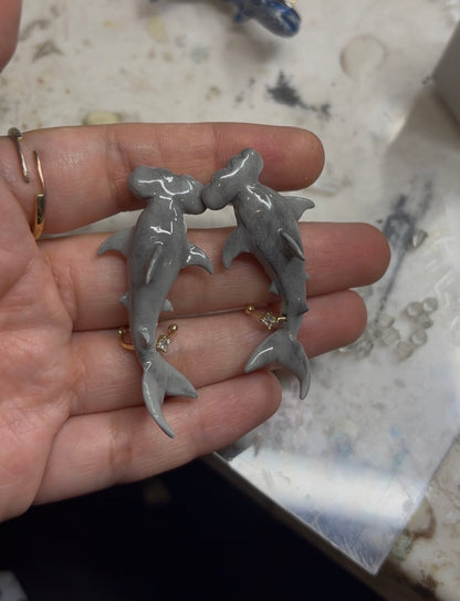 Aretes tiburones